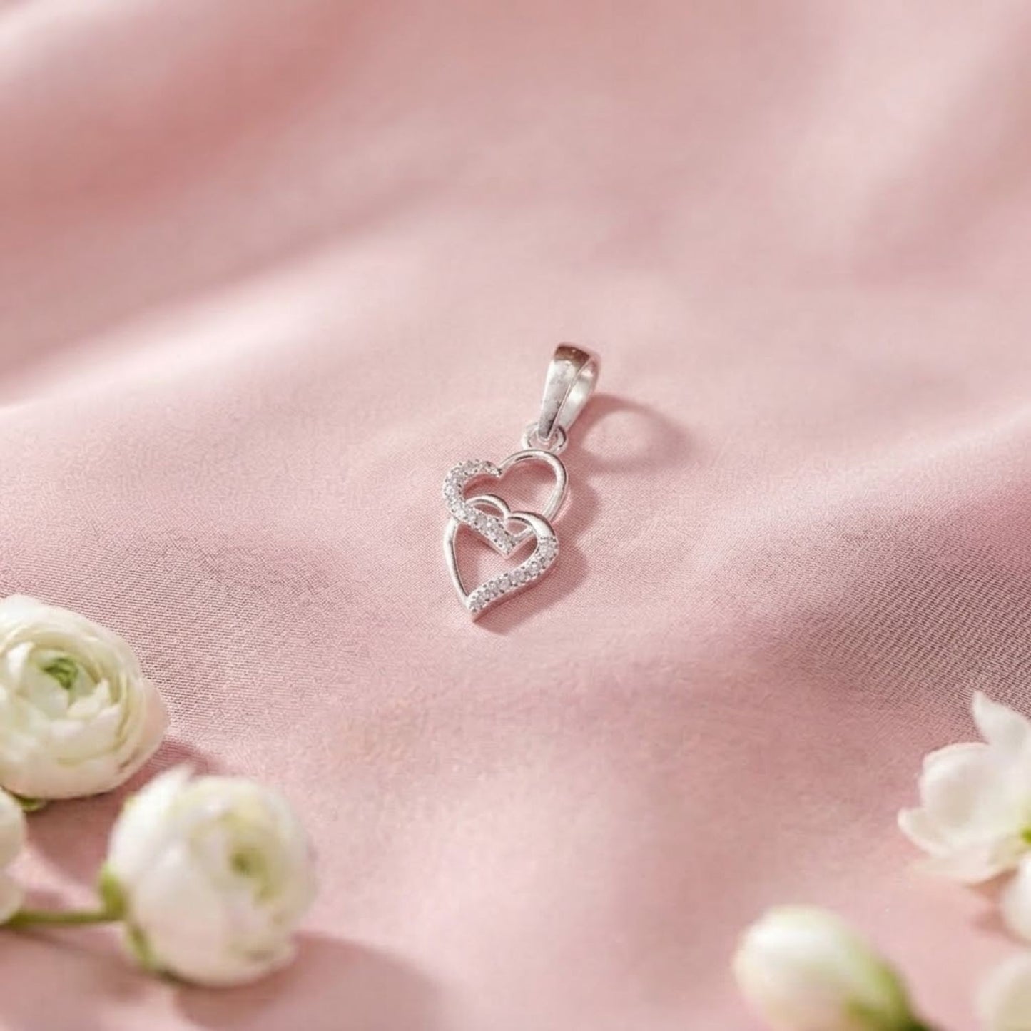 Akshat Sapphire 925 Sterling Silver Heart Pendant | Love Heart Silver Locket for Women(P10505)
