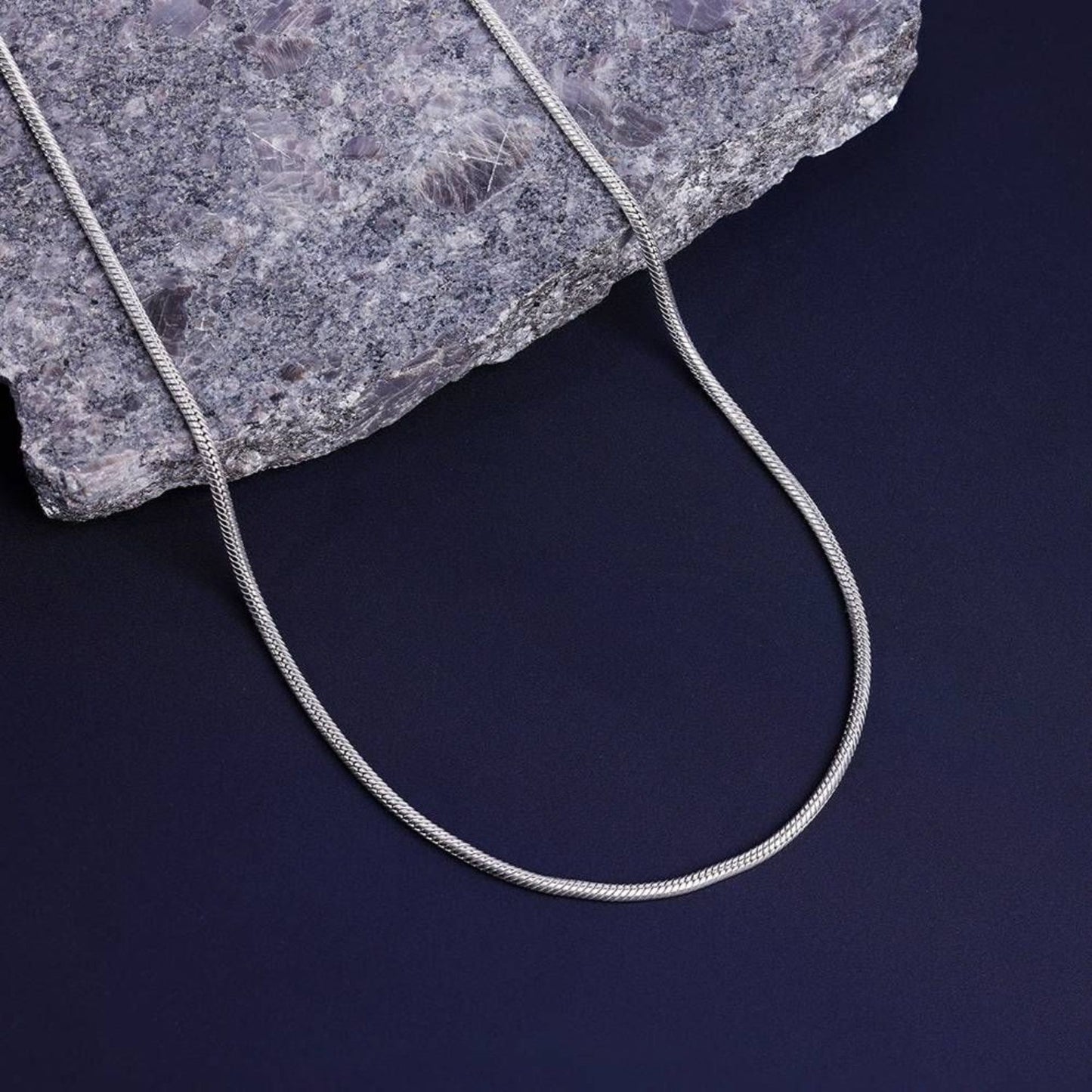 Sterling SilverHeart Pendant with 18 Inches Snake Chain for Women by Akshat Sapphire 92.5 Silver PSS0510