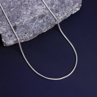 Sterling SilverHeart Pendant with 18 Inches Snake Chain for Women by Akshat Sapphire 92.5 Silver PSS0510