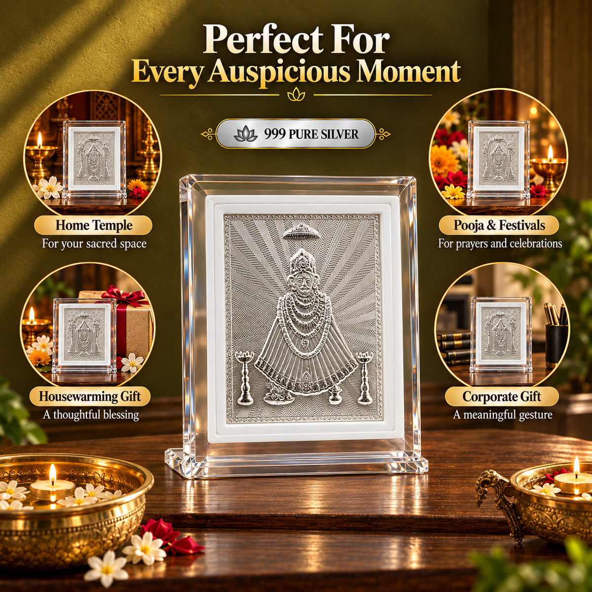 999 Pure Khatu Shyam Ji Deity Frame | Shyam Baba Religious Frame | Gift Ready