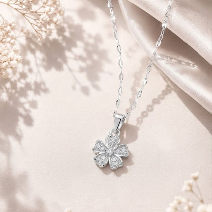 Akshat Sapphire 925 Sterling Silver Flower Pendant | Floral Silver Locket for Women & Girls(P10522)