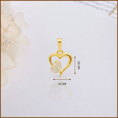 22CT Gold Plated Silver 92.5 purity heart pendant for women by akshat sapphie P10514_Gold