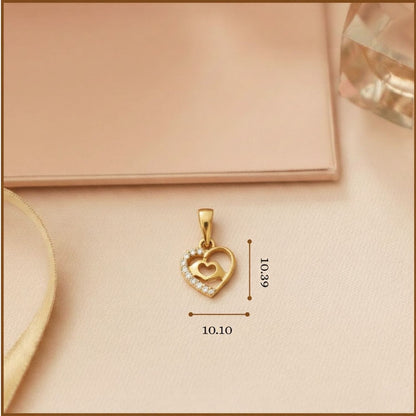 22CT Gold Plated Silver 92.5 purity heart pendant for women by akshat sapphie P10510_Gold
