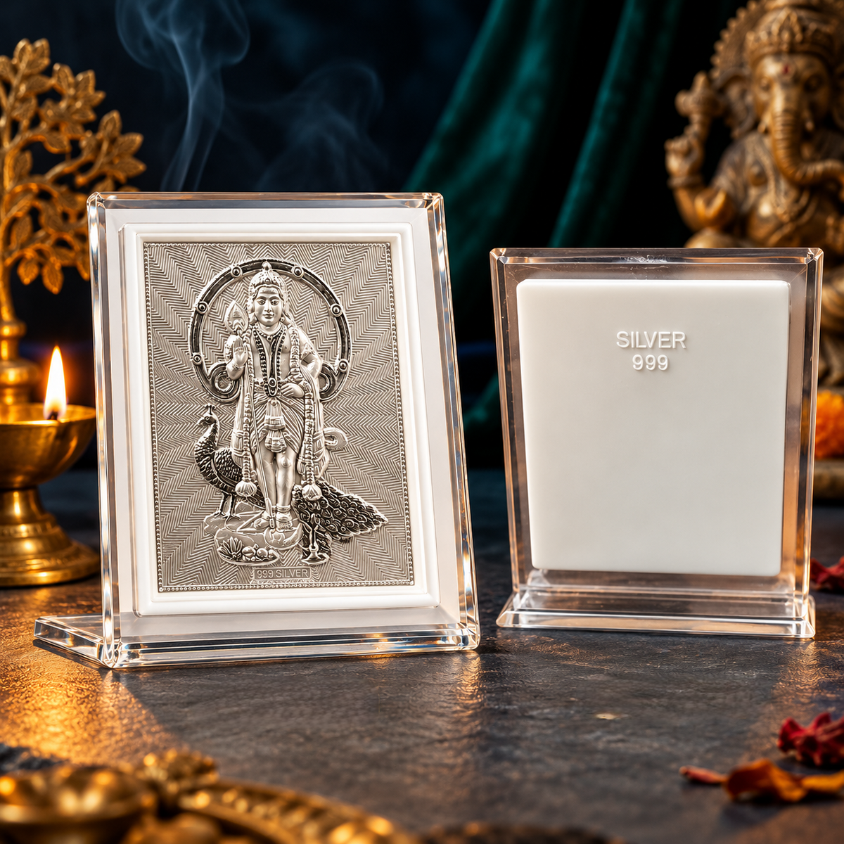 999 Pure Silver Lord Murugan Frame