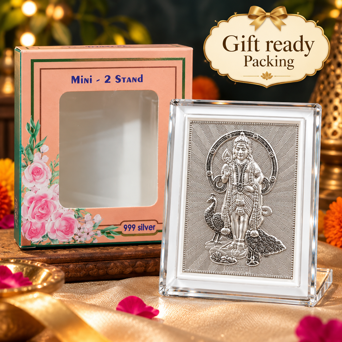 999 Pure Silver Lord Murugan Frame
