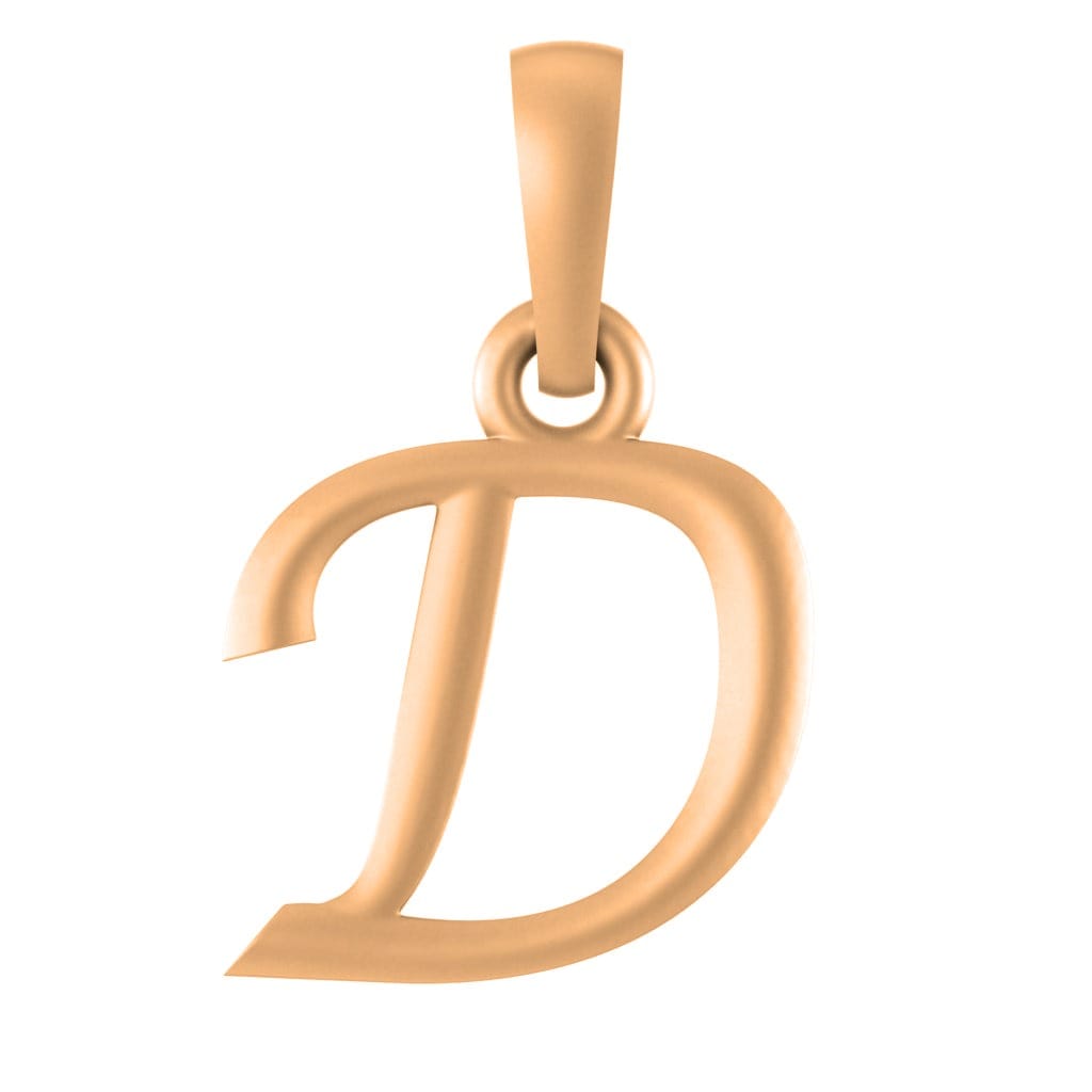 Alphabet D Pendant for Men & Women by Akshat Sapphire 22CT Gold Plated Silver 92.5 Purity NP_D_8004_Gold