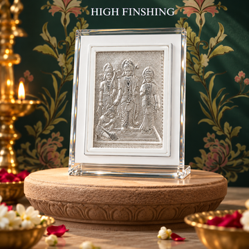 999 Silver Ram Darbar Frame for Pooja, Home Decor & Gifting