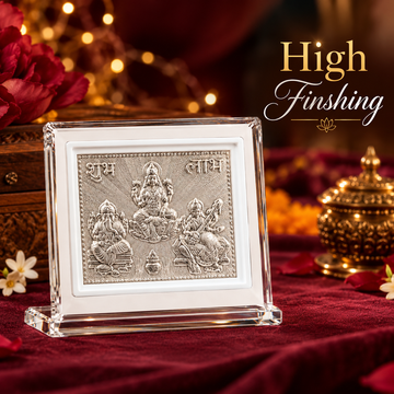 999 Pure Lakshmi Ganesh and Saraswati frame for Pooja & Home Temple Decor