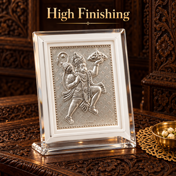 999 Pure Silver God Hanuman Frame for Pooja, Home, Temple & Gifting