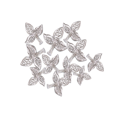 Silver (98% purity) Holy and sacred Bel Patra 11 quantity for Pooja and best offering to lord Shiva, Pure Silver Bel Patra for temple and worship