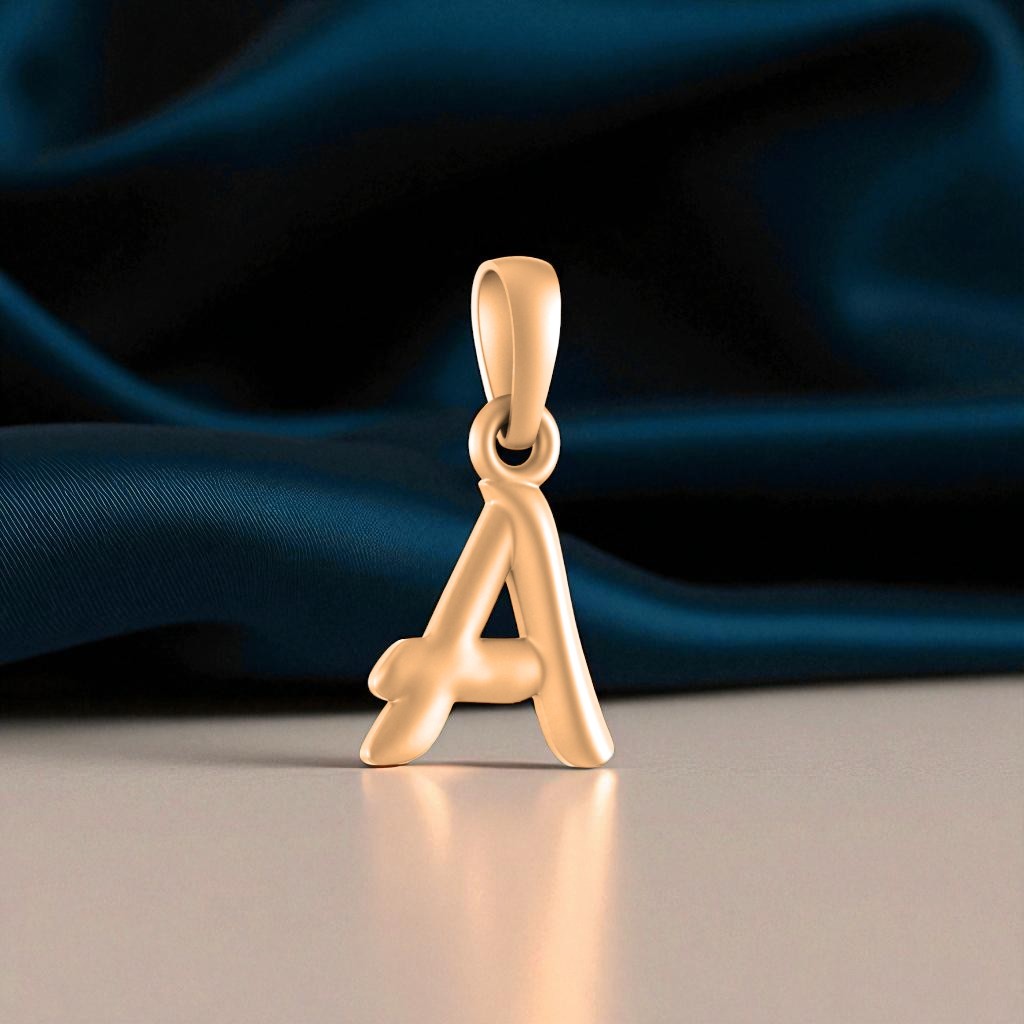 22 CT Gold Plated Silver (92.5% purity) Precious Name Alphabet Pendant by For Kids And Girls