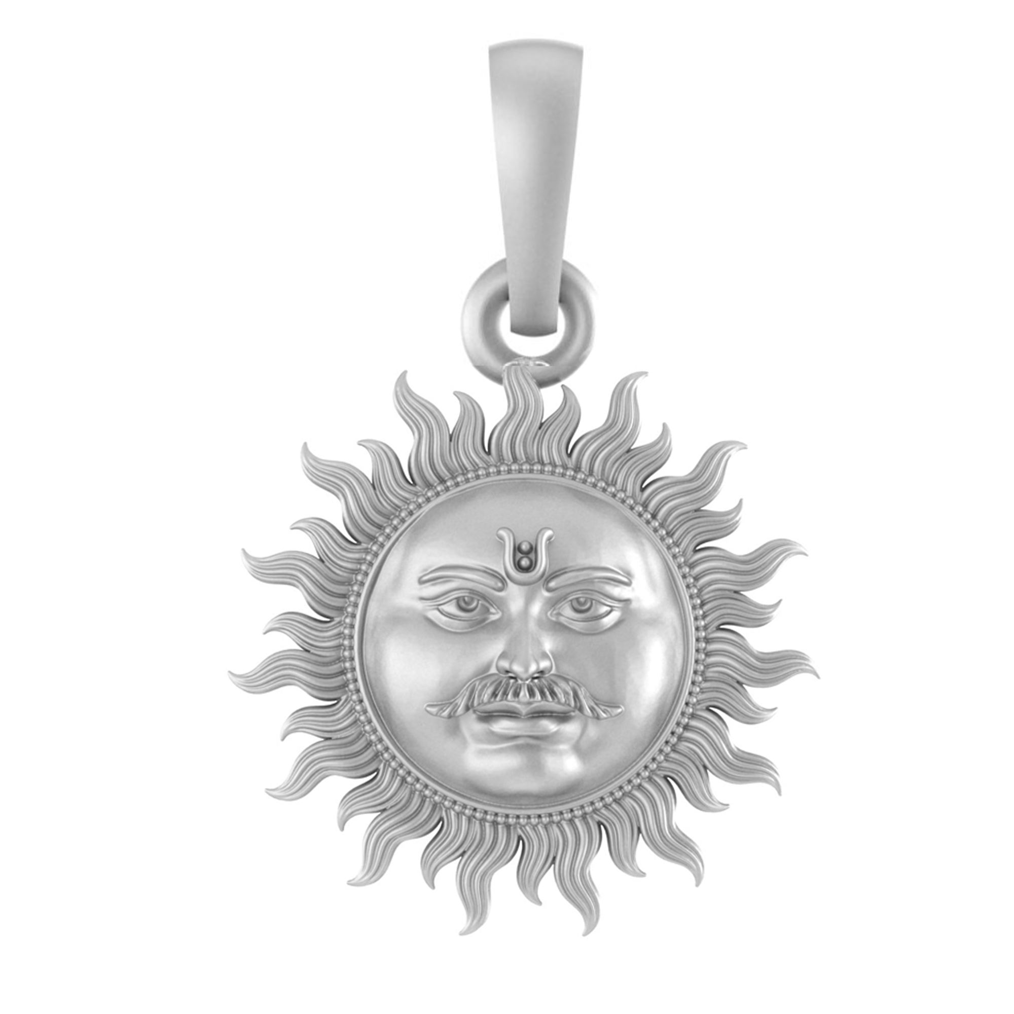 Akshat Sapphire Sterling Silver (92.5% purity) Divine God Sun Pendant for Men & Women Pure Silver Lord Surya Locket for Good Health & Wealth Akshat Sapphire