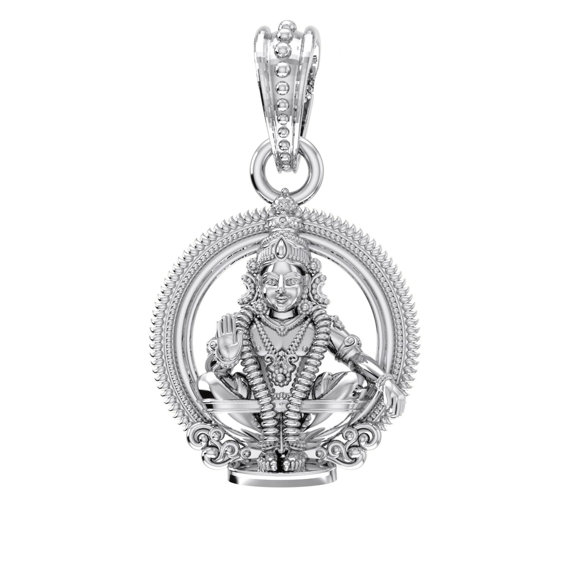 Pure Silver God Ayyappa Pendant/locket – Akshat Sapphire