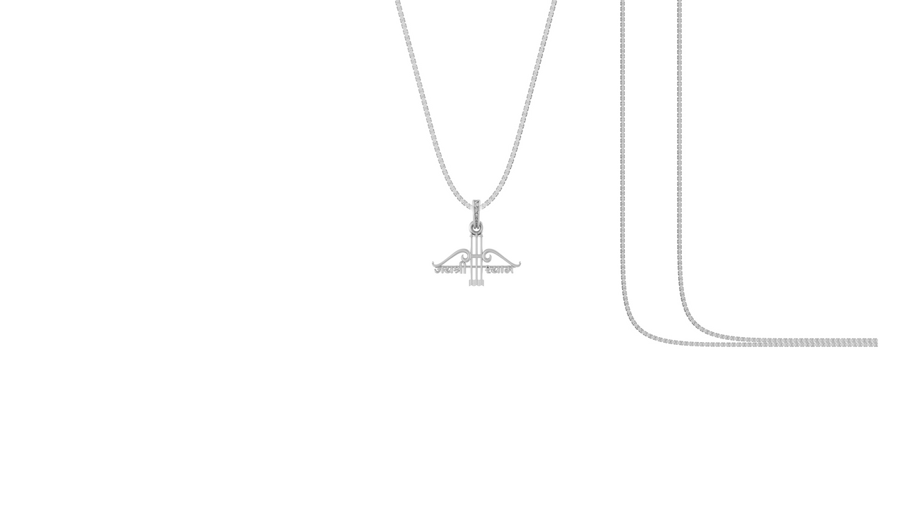 Akshat Sapphire Sterling Silver (92.5% purity) God Baba Khatu Shyam Chain Pendant (Pendant with Box Chain) for Men & Women Pure Silver Lord Baba Khatu Shyam Chain Locket for Good Health & Wealth Akshat Sapphire