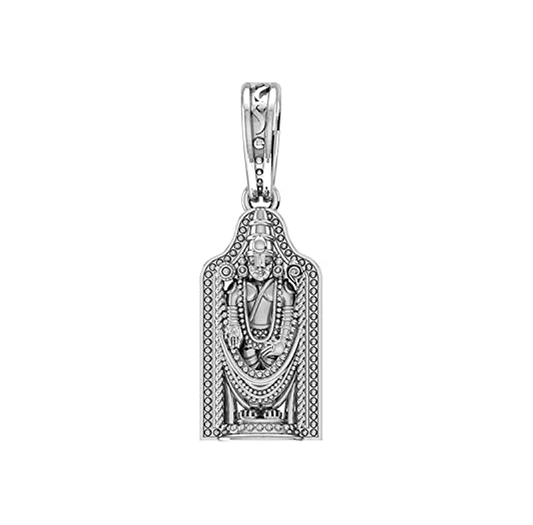 Akshat Sapphire Sterling Silver (92.5% purity) God Bala Ji Pendant for Men & Women Pure Silver Lord Tirupati Bala Ji Locket for Good Health & Wealth Akshat Sapphire