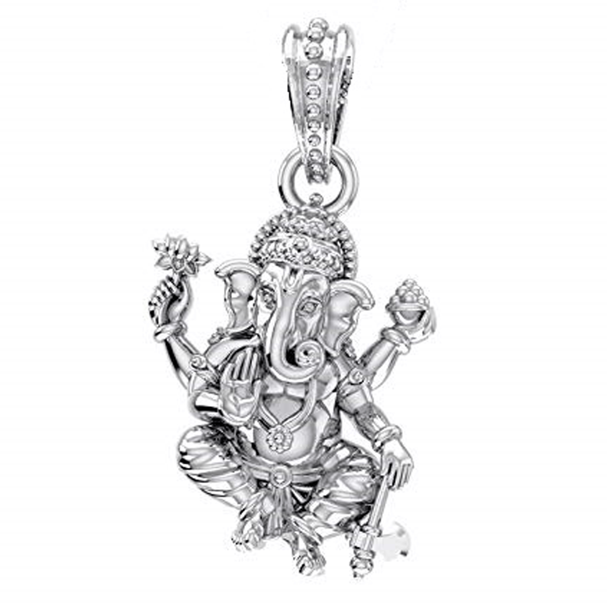 Akshat Sapphire Sterling Silver (92.5% purity) God Ganesh Pendant for Men & Women Pure Silver Lord Ganapathy Locket for Good Health & Wealth Akshat Sapphire