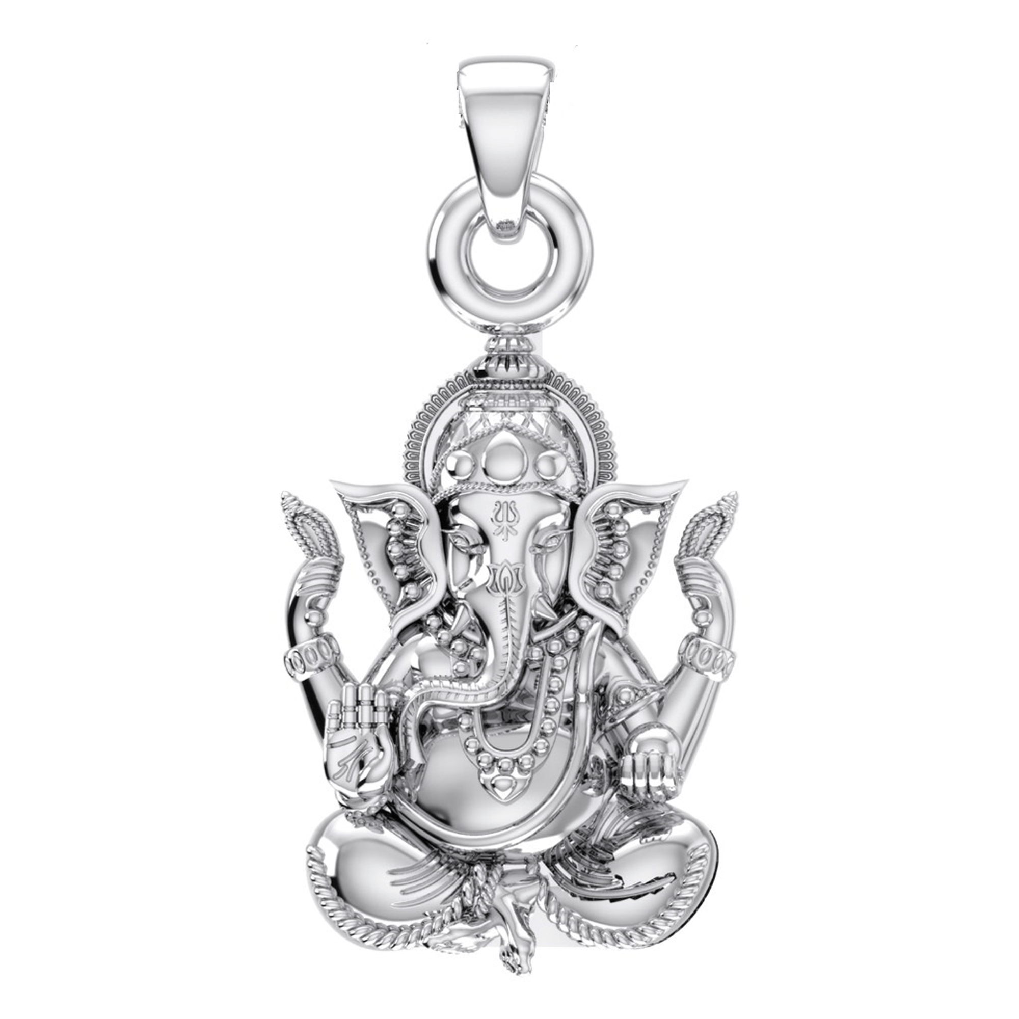 Akshat Sapphire Sterling Silver (92.5% purity) God Ganesh Pendant for Men & Women Pure Silver Lord Ganapathy Locket for Good Health & Wealth Akshat Sapphire