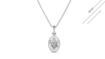 Akshat Sapphire Sterling Silver (92.5% purity) God Ganesha Chain Pendant (Pendant with Anchor Chain-22 inches) for Men & Women Pure Silver Lord Ganapathy Chain Locket for Good Health & Wealth Akshat Sapphire