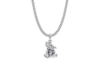 Akshat Sapphire Sterling Silver (92.5% purity) God Ganesha Chain Pendant (Pendant with Curb Chain-22 inches) for Men & Women Pure Silver Lord Ganapathy Chain Locket for Good Health & Wealth Akshat Sapphire