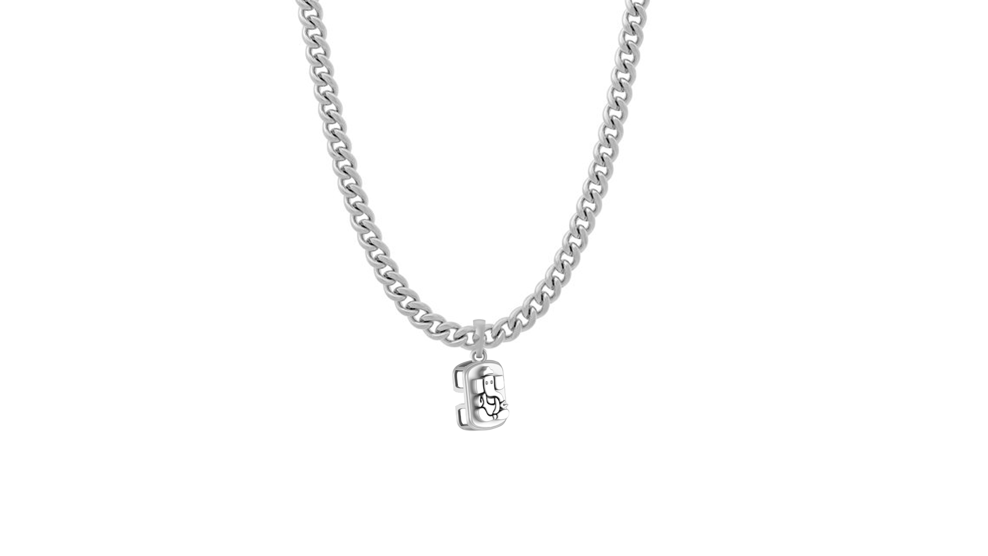 Akshat Sapphire Sterling Silver (92.5% purity) God Ganesha Chain Pendant (Pendant with Curb Chain-22 inches) for Men & Women Pure Silver Lord Ganapathy Chain Locket for Good Health & Wealth Akshat Sapphire