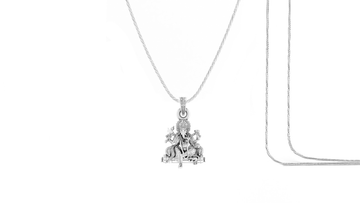 Akshat Sapphire Sterling Silver (92.5% purity) God Ganesha Chain Pendant (Pendant with Rope Chain-22 inches) for Men & Women Pure Silver Lord Ganapathy Chain Locket for Good Health & Wealth Akshat Sapphire