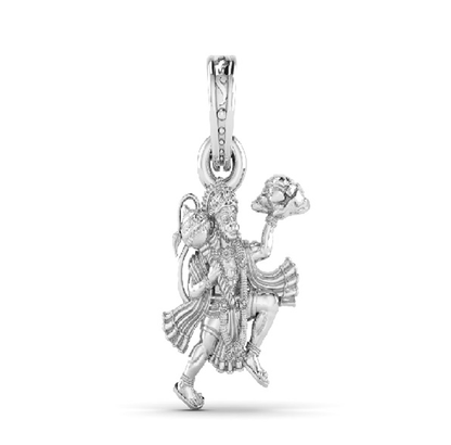 Akshat Sapphire Sterling Silver (92.5% purity) God Hanuman Pendant for Men & Women Pure Silver Lord Bajrang Bali Locket for Good Health & Wealth Akshat Sapphire