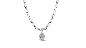 Akshat Sapphire Sterling Silver (92.5% purity) God Kartikeya Chain Pendant (Pendant with Box Chain-22 inches) for Men & Women Pure Silver Lord Kartikeya Chain Locket for Good Health & Wealth Akshat Sapphire