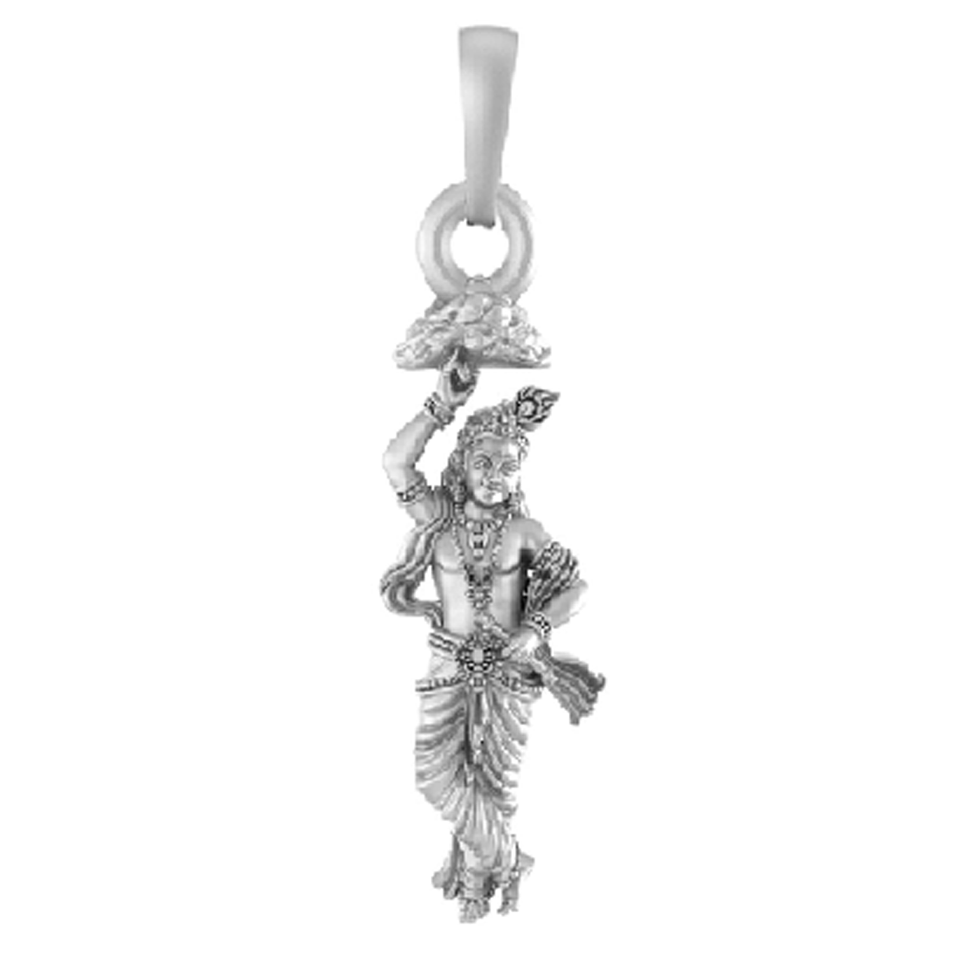 Akshat Sapphire Sterling Silver (92.5% purity) God Krishna Pendant for Men & Women Pure Silver Lord krishan Locket for Good Health & Wealth Akshat Sapphire