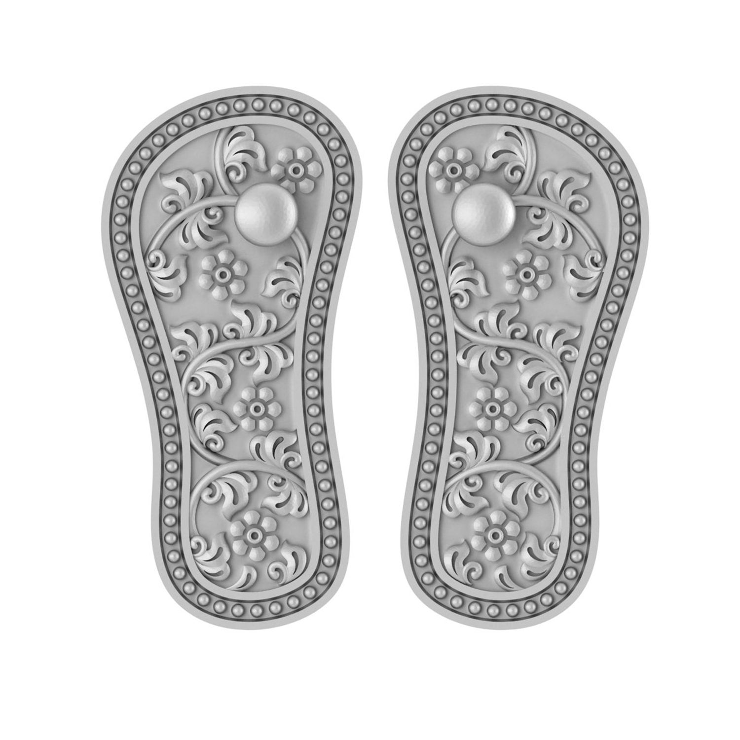 Akshat Sapphire Sterling Silver (92.5% purity) God Laxmi charan Paduka, Pure Silver Maa Lakshmi charan Paduka for wealth and prosperity Akshat Sapphire