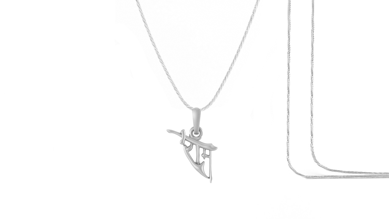 Akshat Sapphire Sterling Silver (92.5% purity) God Ram Ji chain Pendant (Pendant with Rope Chain) for Men & Women Pure Silver Bhagwan Shri Ram Locket for Good Health & Wealth Akshat Sapphire
