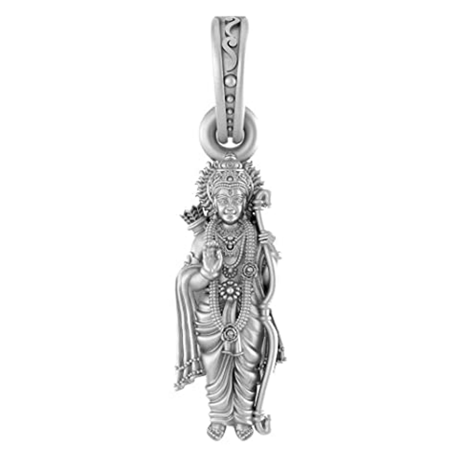 Akshat Sapphire Sterling Silver (92.5% purity) God Ram Pendant for Men & Women Pure Silver Bhagwan Shri Ram Locket for Good Health & Wealth Akshat Sapphire
