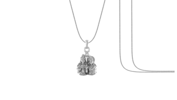Akshat Sapphire Sterling Silver (92.5% purity) God Shiv Parvati chain pendant (Pendant with Snake Chain) for Men & Women Pure Silver Bhagwan Shiv Parvati Ji chain Locket for Good Health & Wealth Akshat Sapphire