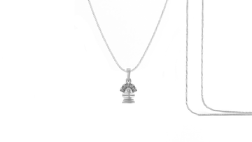 Akshat Sapphire Sterling Silver (92.5% purity) God Shivling Chain Pendant (Pendant with Rope Chain-22 inches) for Men Pure Silver Lord Shiva Linga Chain Locket for Good Health & Wealth Akshat Sapphire