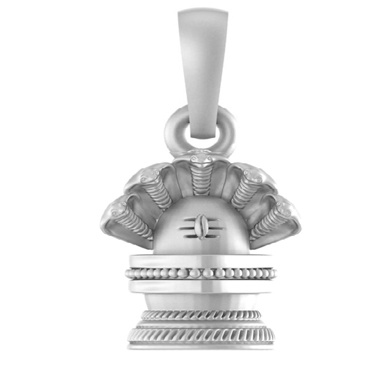 Akshat Sapphire Sterling Silver (92.5% purity) God Shivling Pendant for Men Pure Silver Lord Shiva Linga Locket for Good Health & Wealth Akshat Sapphire