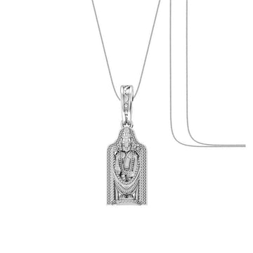 Akshat Sapphire Sterling Silver (92.5% purity) God Tirupati Bala Ji Chain Pendant (Pendant with Snake Chain) for Men & Women Pure Silver Lord Bala Ji Chain Locket for Good Health & Wealth Akshat Sapphire