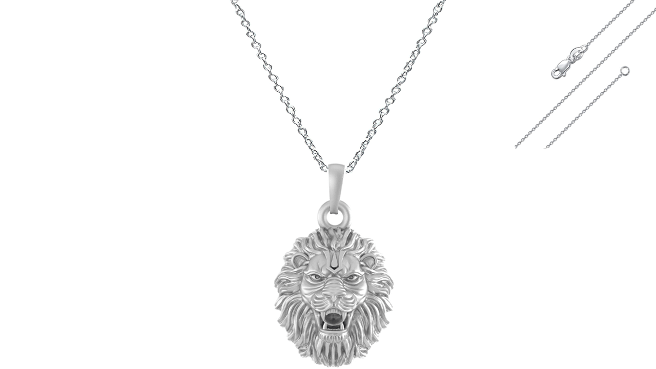 Akshat Sapphire Sterling Silver (92.5% purity) God Vishnu Narsimha Chain Pendant (Pendant with Anchor Chain-22 inches) for Men & Women Pure Silver Lord Vishnu narsimha Chain Locket for Good Health & Wealth Akshat Sapphire