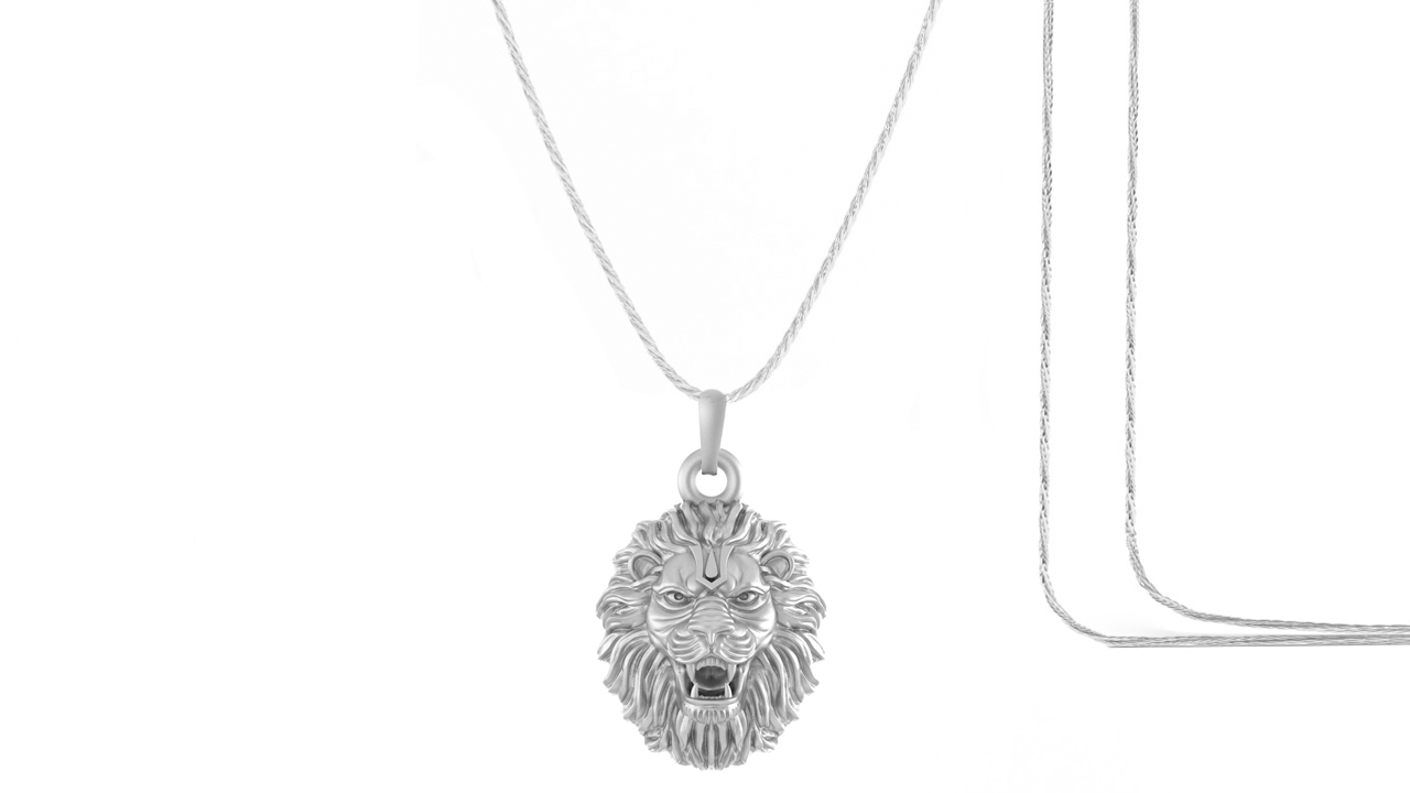 Akshat Sapphire Sterling Silver (92.5% purity) God Vishnu Narsimha Chain Pendant (Pendant with Rope Chain) for Men & Women Pure Silver Lord Vishnu narsimha Chain Locket for Good Health & Wealth Akshat Sapphire