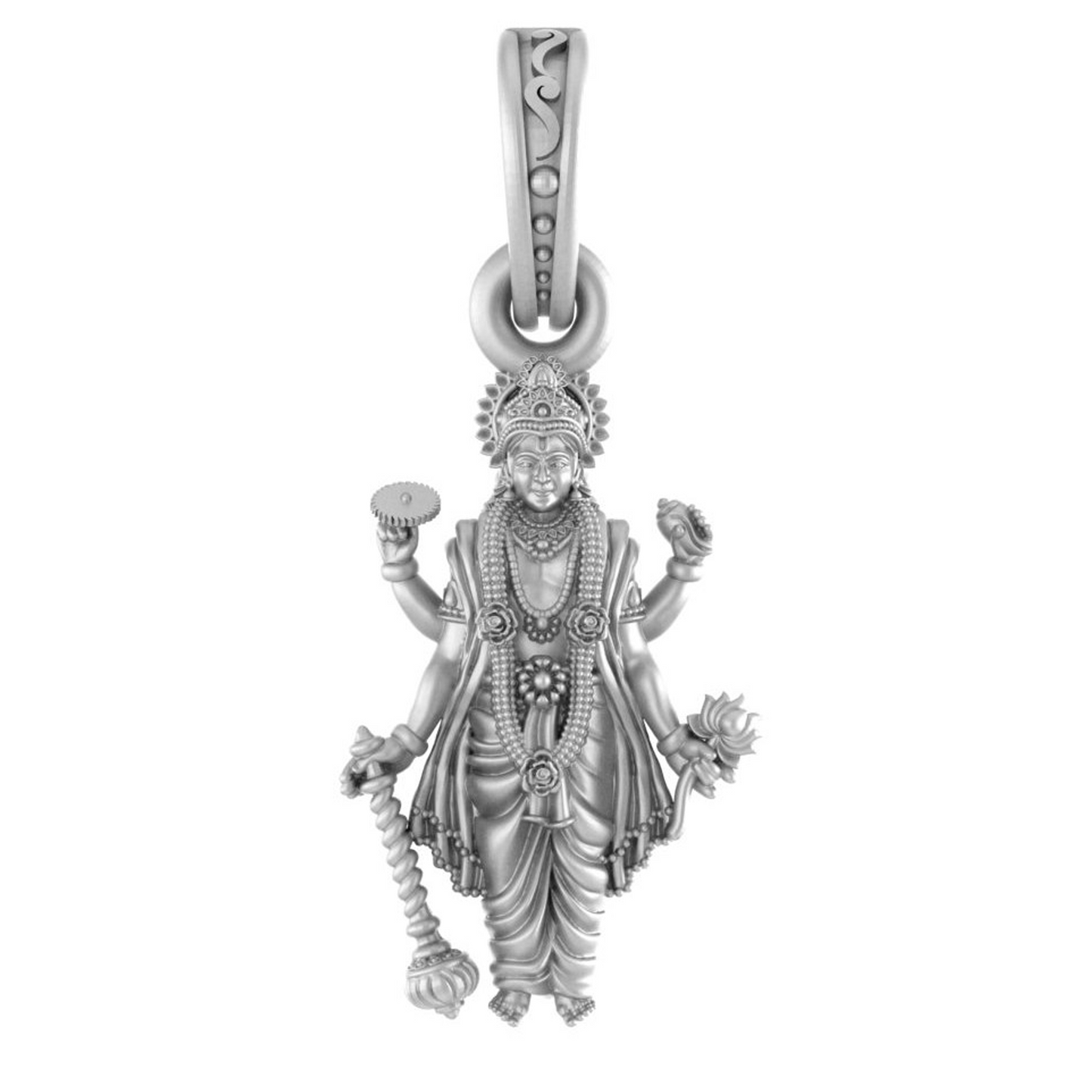 Akshat Sapphire Sterling Silver (92.5% purity) God Vishnu Pendant for Men & Women Pure Silver Lord Vishnu Locket for Good Health & Wealth Akshat Sapphire