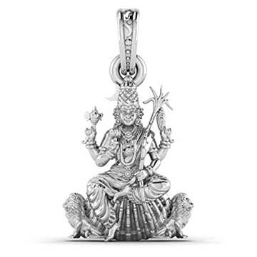 Akshat Sapphire Sterling Silver (92.5% purity) Goddess Maa Kamakshii Pendant for Men & Women Pure Silver Lord  Ma Kanchi Kamakshi Devi Locket Kanchipuram  for Good Health & Wealth Akshat Sapphire