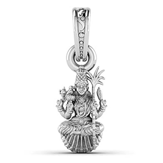 Akshat Sapphire Sterling Silver (92.5% purity) Goddess Maa Lalitha Parameswari Pendant for Men & Women Pure Silver Lord  Ma Lalita Sahasranamam Tripura Sundari Locket for Good Health & Wealth Akshat Sapphire