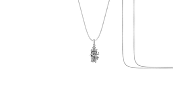 Akshat Sapphire Sterling Silver (92.5% purity) Goddess Mansa Devi Ji chain Pendant (Pendant with Box Chain) for Men & Women Pure Silver Maa Mansa Devi Shaktipeeth chain Locket for Good Health & Wealth Akshat Sapphire