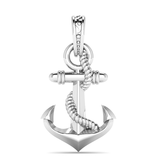 Akshat Sapphire Sterling Silver (92.5% purity) Ship Anchor Pendant for Men & Women Pure Silver Stylish and fashionable ship anchor Locket for Good Health & Wealth Akshat Sapphire