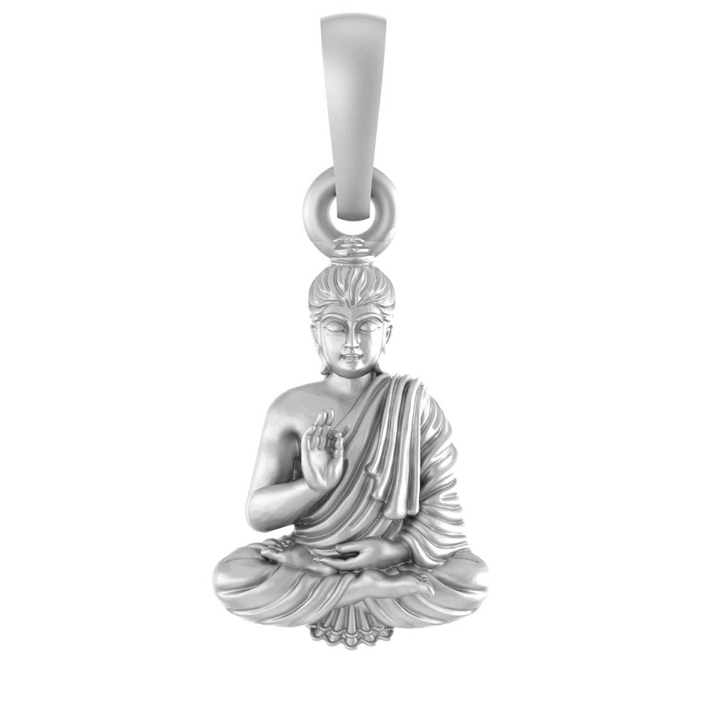 Akshat Sapphire Sterling Silver (92.5% purity) Spiritual God Gautam Buddha Pendant for Men & Women Pure Silver religious Gautam buddh Locket for Good Health & Wealth Akshat Sapphire