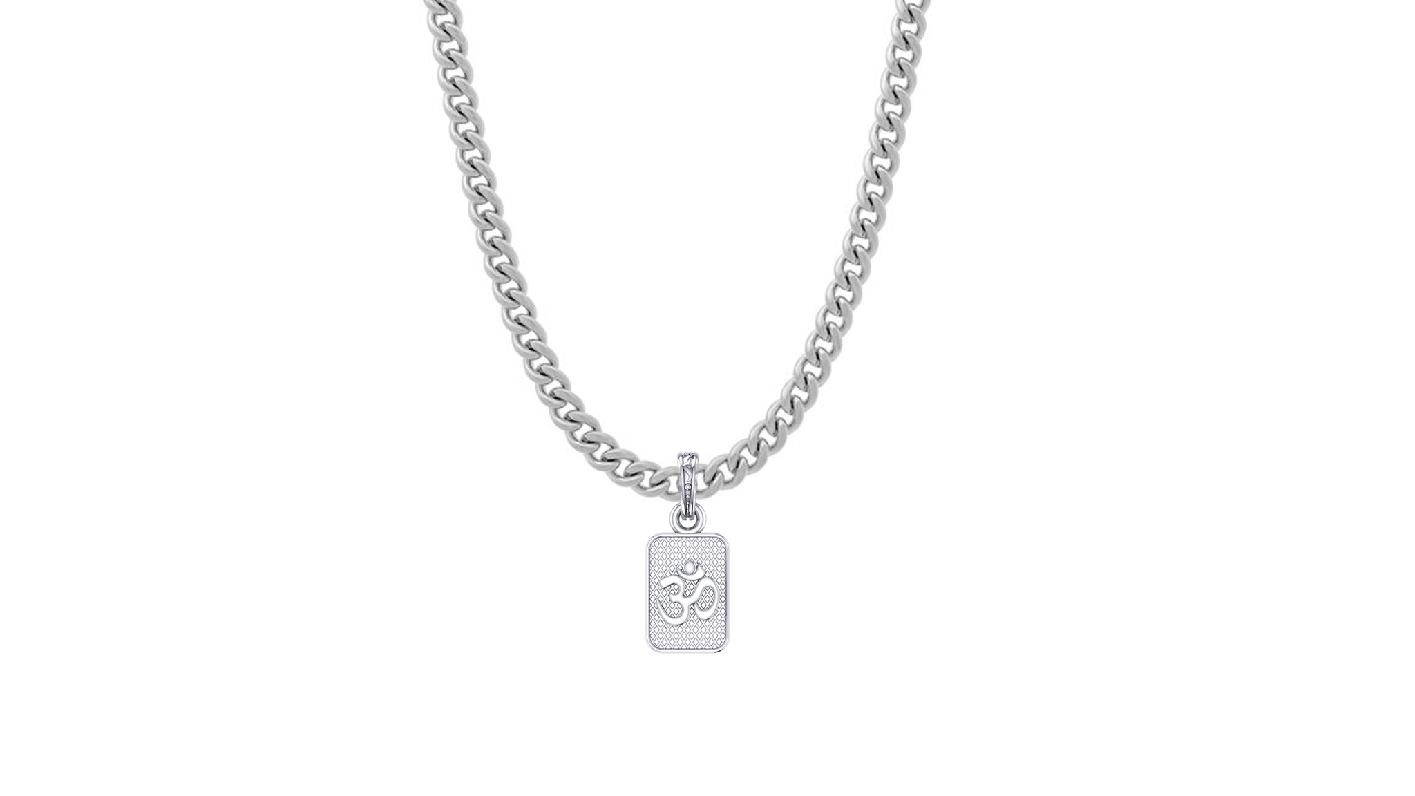 Akshat Sapphire Sterling Silver 92.5 purity Spiritual OM Chain Pend