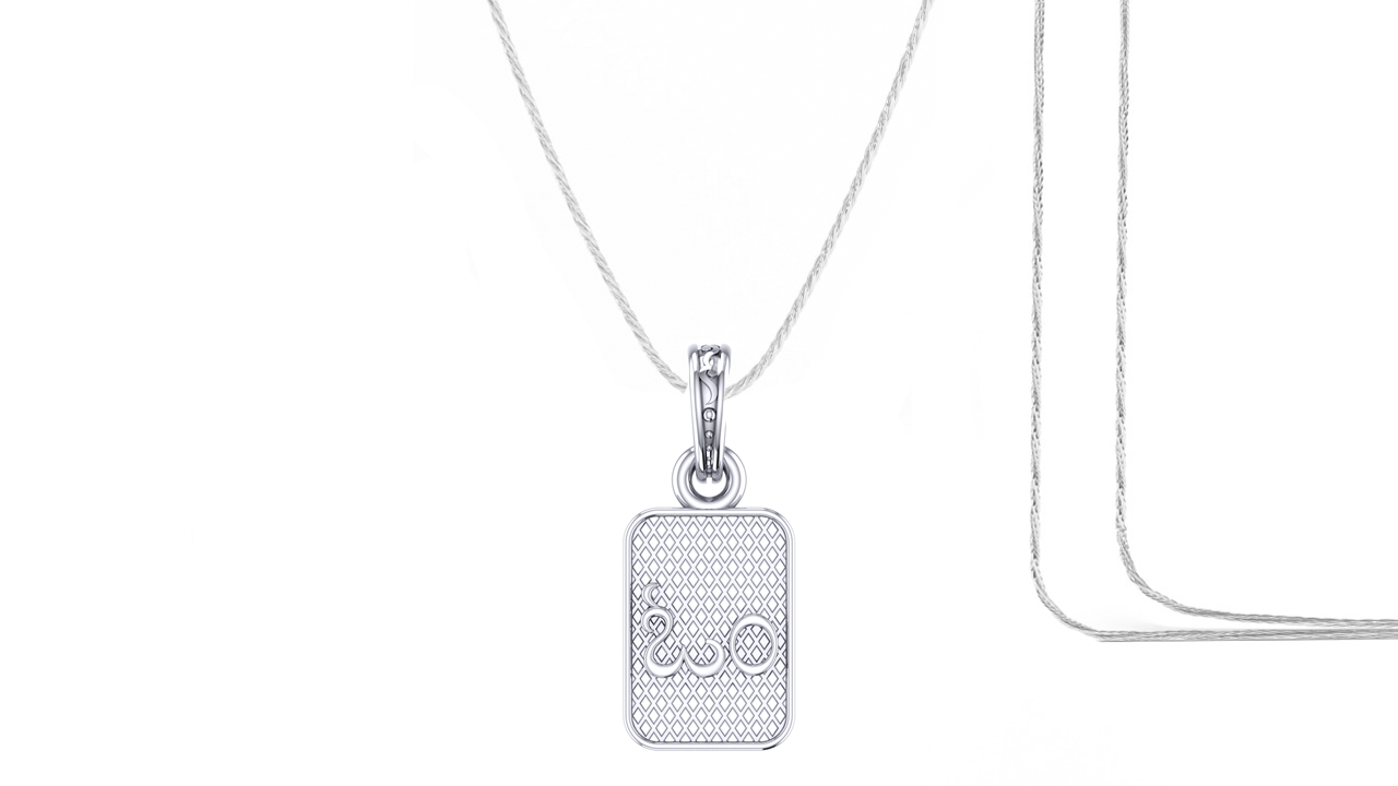Akshat Sapphire Sterling Silver (92.5% purity) Spiritual OM Chain Pendant (Pendant with Rope Chain-22 inches) for Men & Women Pure Silver Divine OM Chain Locket for Health & Wealth Akshat Sapphire