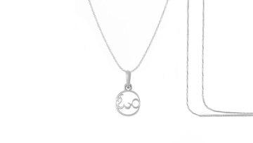 Akshat Sapphire Sterling Silver (92.5% purity) Spiritual OM Chain Pendant (Pendant with Rope Chain) for Men & Women Pure Silver Divine OM Chain Locket for Health & Wealth Akshat Sapphire