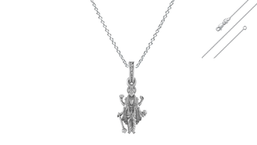 Akshat Sapphire Sterling Silver (92.5% purity) Vishnu ji chain pendant (Pendant with Anchor Chain-22 inches) for Men and women, God vishnu chain Locket for Good Luck, Health & Wealth Akshat Sapphire