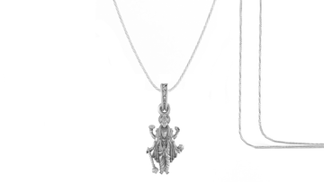 Akshat Sapphire Sterling Silver (92.5% purity) Vishnu ji chain pendant (Pendant with Rope Chain-22 inches) for Men and women, God vishnu chain Locket for Good Luck, Health & Wealth Akshat Sapphire