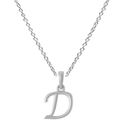 Akshat Sapphire Sterling Silver (92.5% purity) precious Name alphabet chain pendant (Pendnat with Anchor/Cable chain- 22 Inches) pure silver designer alphabet chain locket Akshat Sapphire