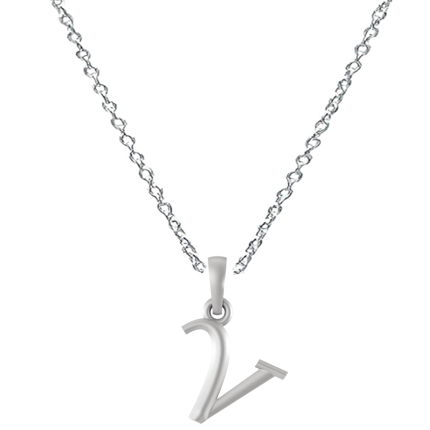 Akshat Sapphire Sterling Silver (92.5% purity) precious Name alphabet chain pendant (Pendnat with Anchor/Cable chain- 22 Inches) pure silver designer alphabet chain locket Akshat Sapphire